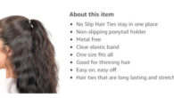 No Slip Hair Ties, Clear, No Metal, Comfort Grip, Ponytail […]